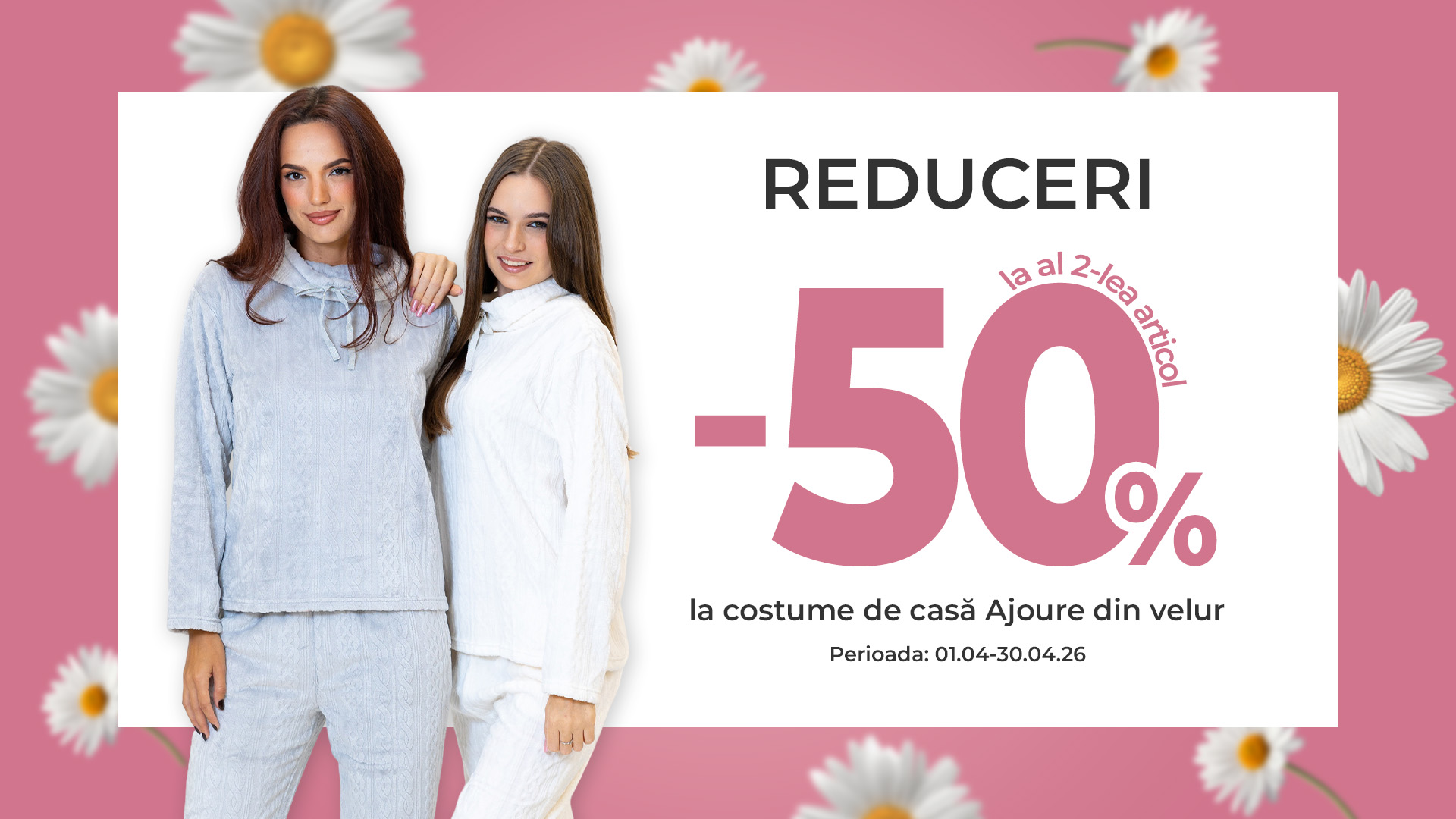 -50% la al doilea articol Tagaer Ajoure din velur